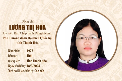 [Infographics] Tiểu sử Phó Trưởng Đoàn ĐBQH tỉnh Thanh Hóa khóa XVI Lương Thị Hoa